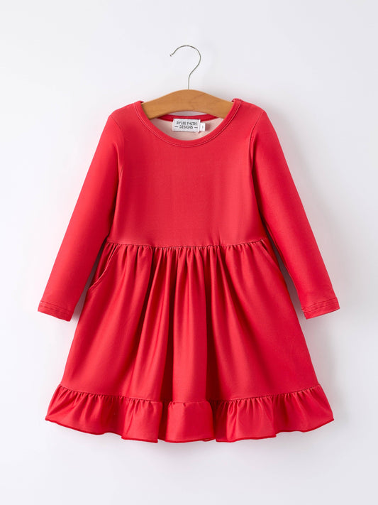 Red Long Sleeve Dress - Persnickety Shop