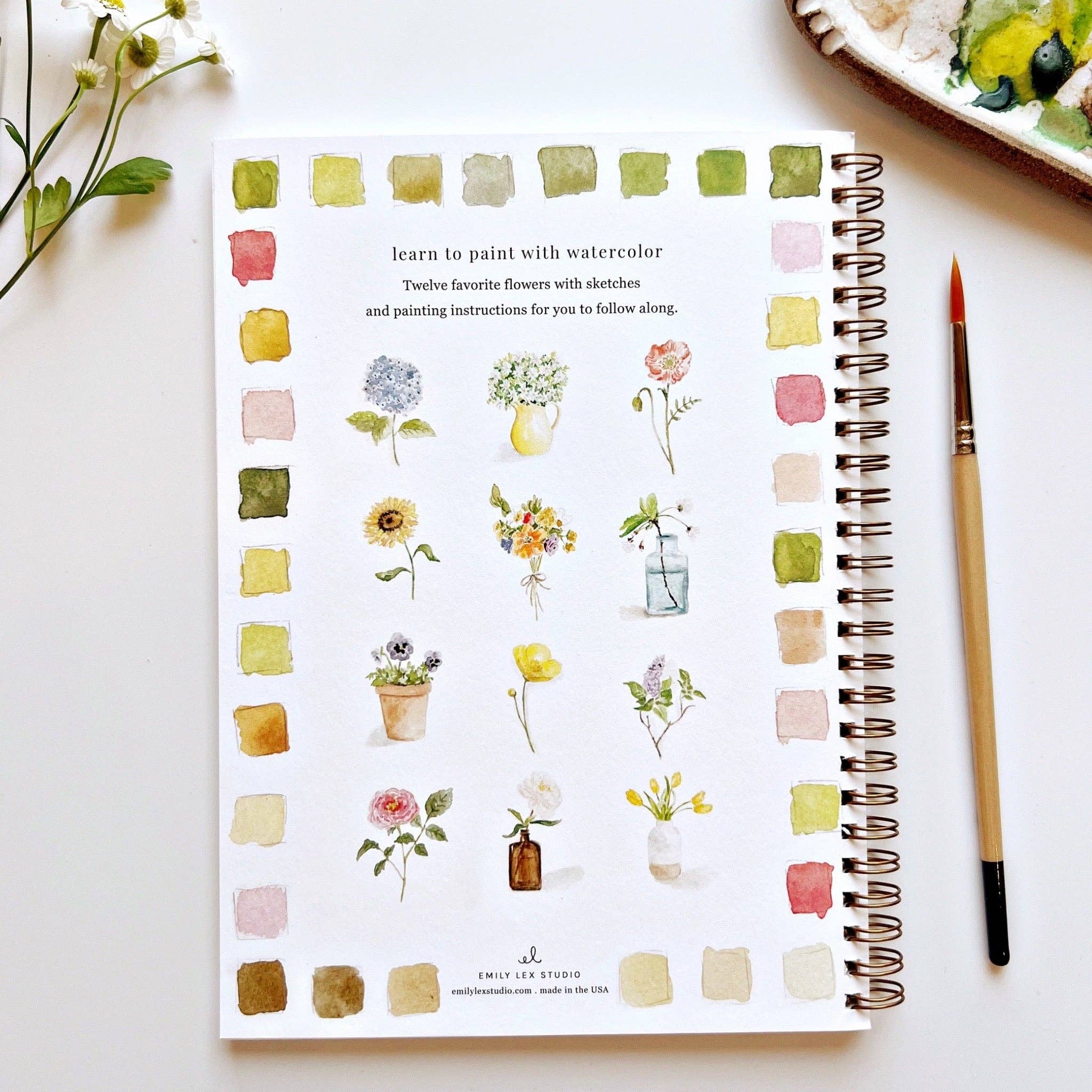 Flowers watercolor workbook - Persnickety Shop