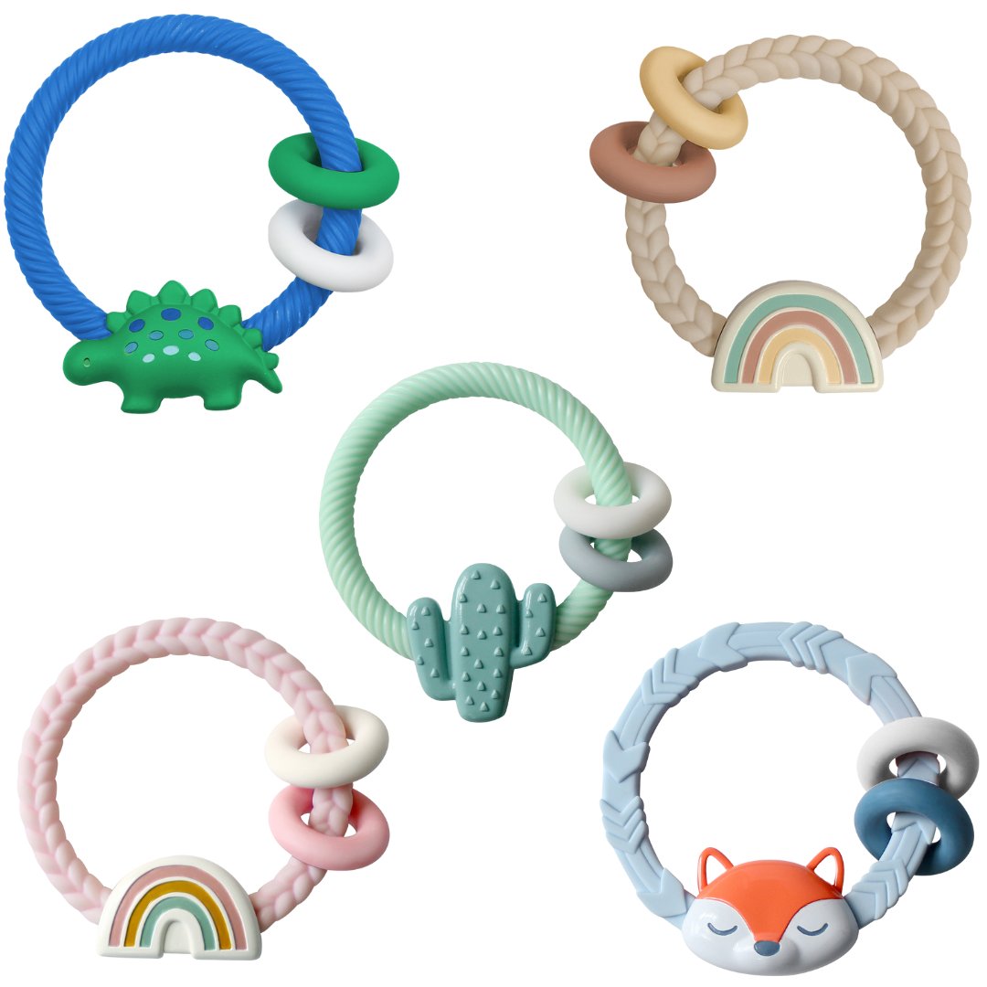 Ritzy Rattle™ Silicone Teether Rattles: Fox