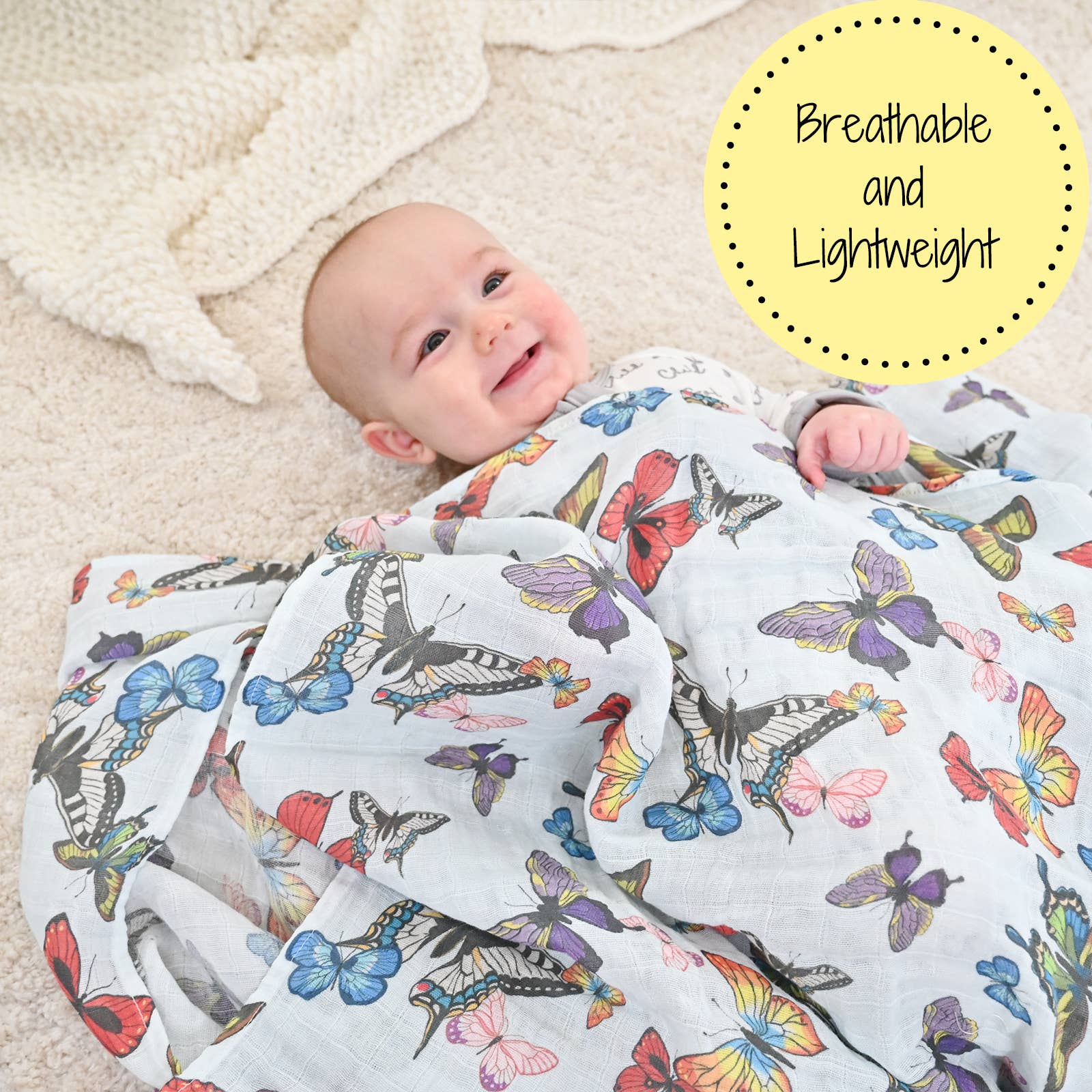 Butterfly Away Baby Swaddle Blanket - Persnickety Shop