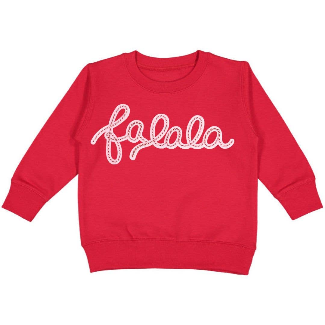 Sweet Wink Falala Patch Christmas Girl's Sweatshirt - Red - Persnickety Shop
