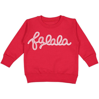 Sweet Wink Falala Patch Christmas Girl's Sweatshirt - Red - Persnickety Shop