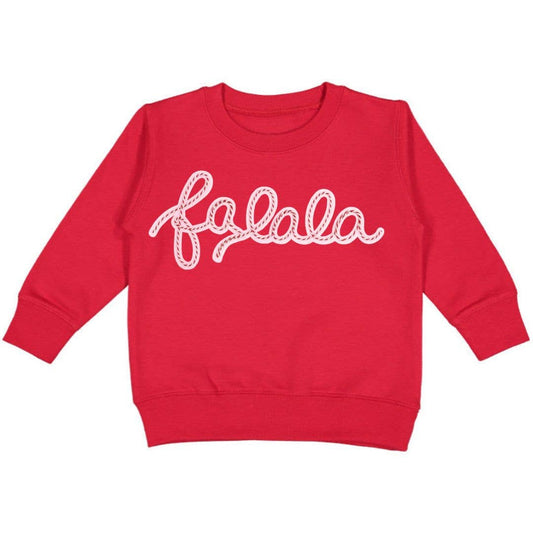 Sweet Wink Falala Patch Christmas Girl's Sweatshirt - Red - Persnickety Shop