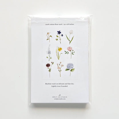 EMILY LEX Garden flowers tea towel