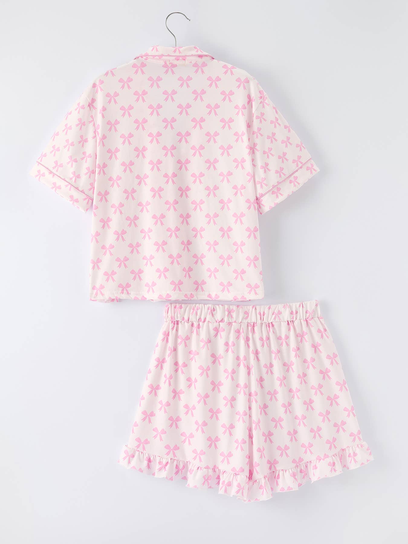 Mommy & Me Pink Bow Print Ruffle Pajama Set: 5 / KIDS - Persnickety Shop