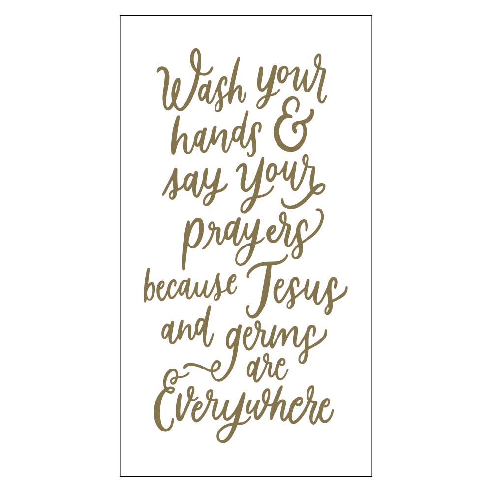 Paper Guest Towels | Wash Hands Say Prayers - 24ct - Persnickety Shop