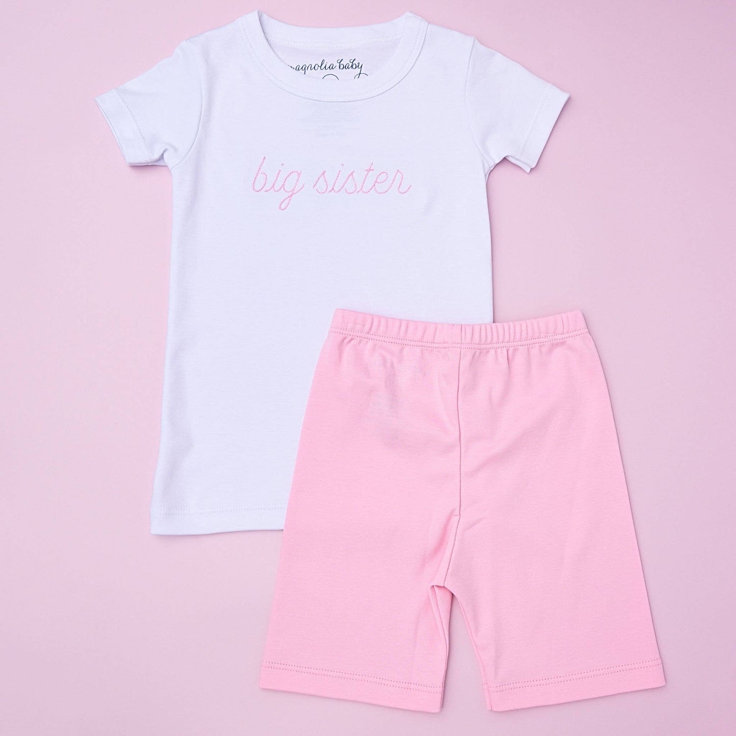 Big Sister Embroidered Short Pajamas: 4T - Persnickety Shop