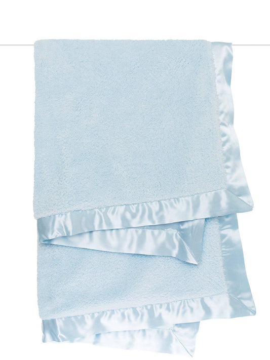 Chenille Satin™ Baby Blanket: Blue