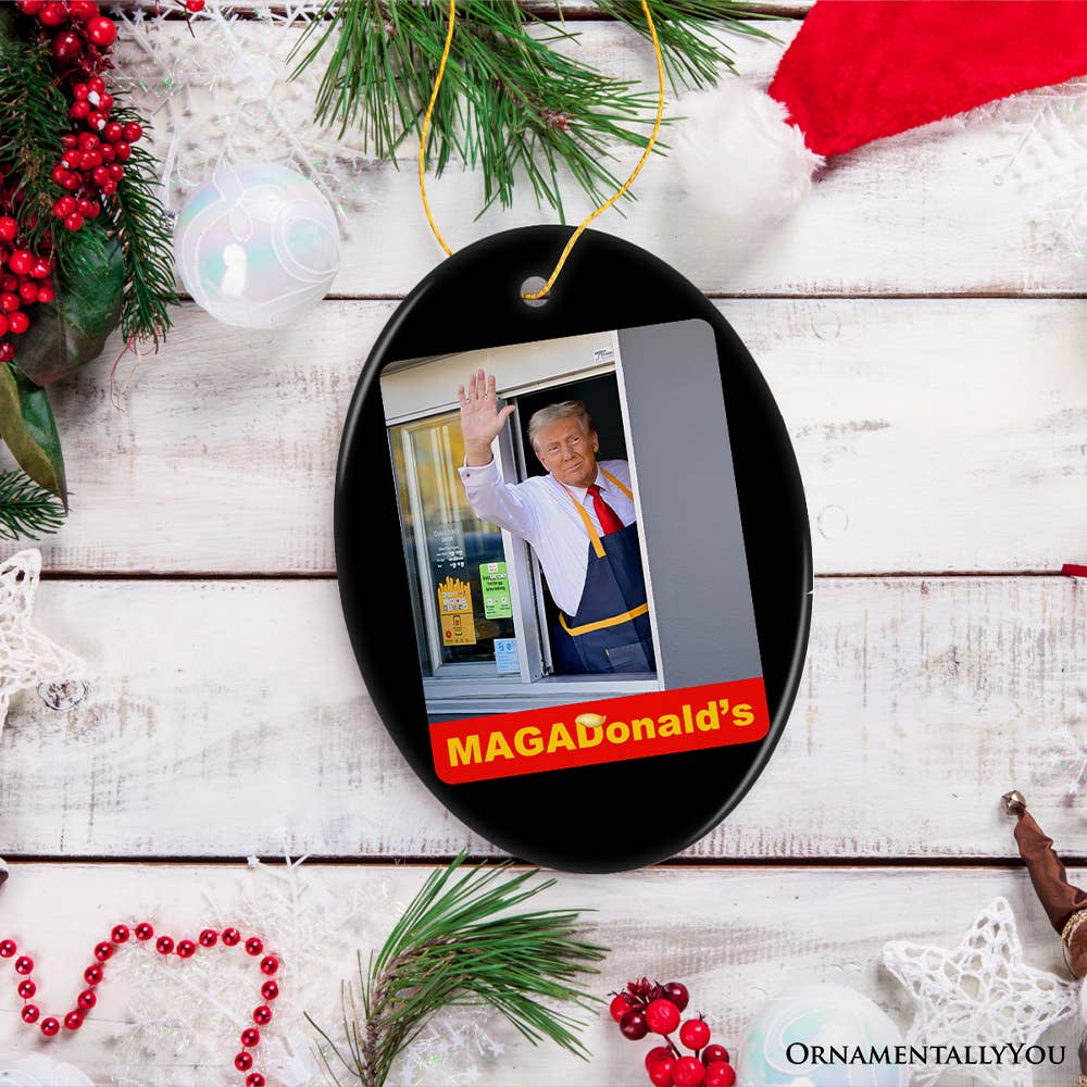 MAGADonald's Trump Ornament, Unique Political Humor Gift - Persnickety Shop