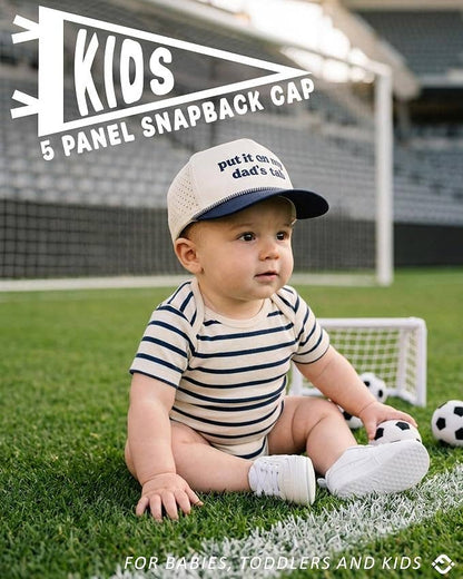 Kid's Golf Hat - Put it on my Dad's Tab - Navy/Beige: Small