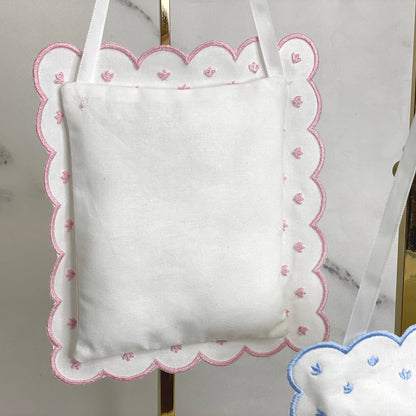 Marcela Linen Baby Sleeping Sign Pillow: Blue - Persnickety Shop