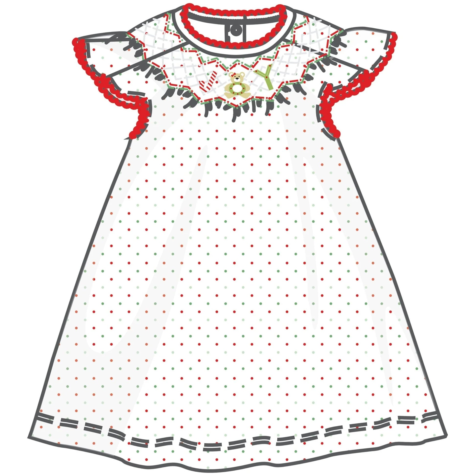 Christmas Joy Classics Bishop Flutters Dress - Red Girl - Persnickety Shop