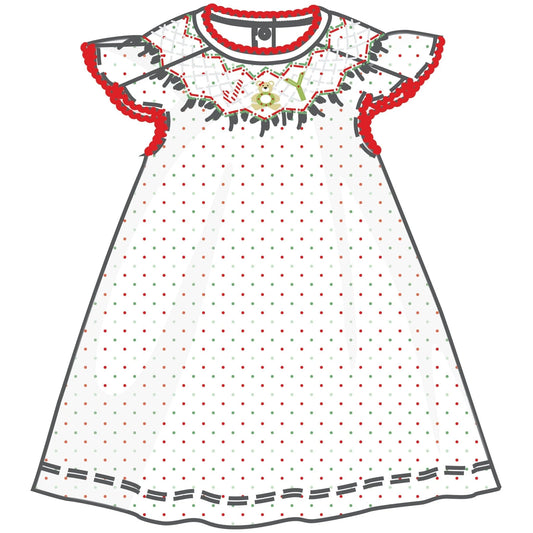 Christmas Joy Classics Bishop Flutters Dress - Red Girl - Persnickety Shop