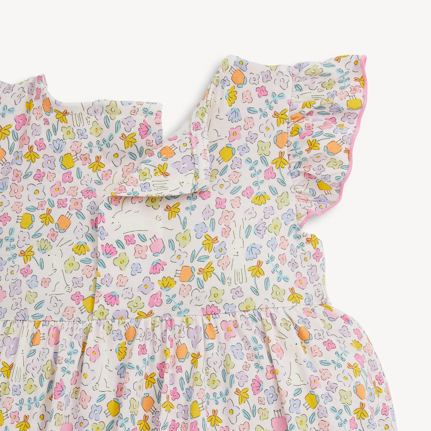 Magnetic Me Bunny Blossom Modal Flutter Sleeve Dress With Bloomer Set - Persnickety Shop