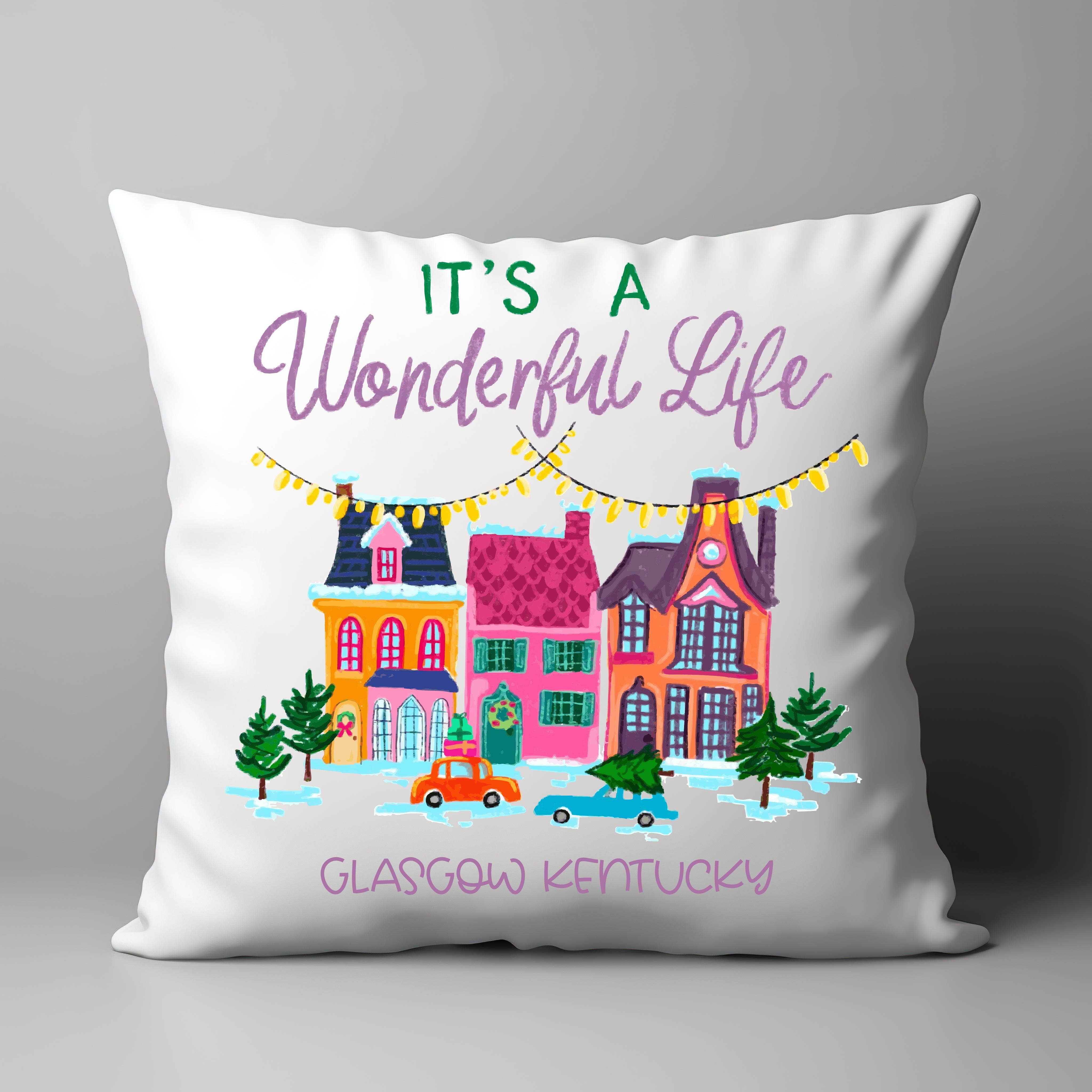 "Its a Wonderful Life" on 18"X18" Pillow: 18"X18" / Pillow - Persnickety Shop