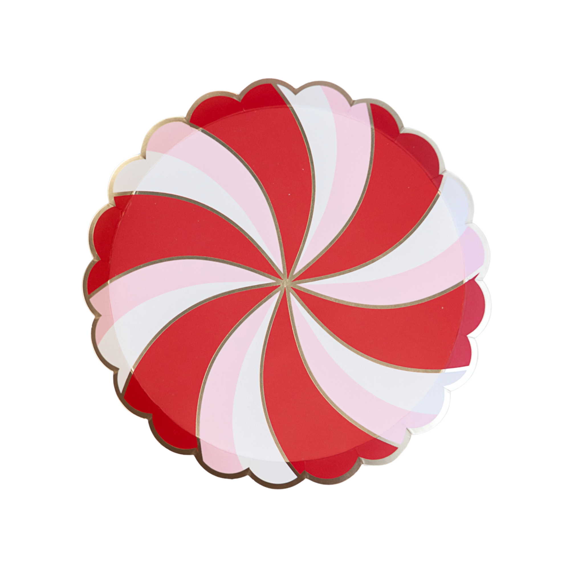 CHRISTMAS PEPPERMINT CANDY SMALL SCALLOPED PLATES - Persnickety Shop