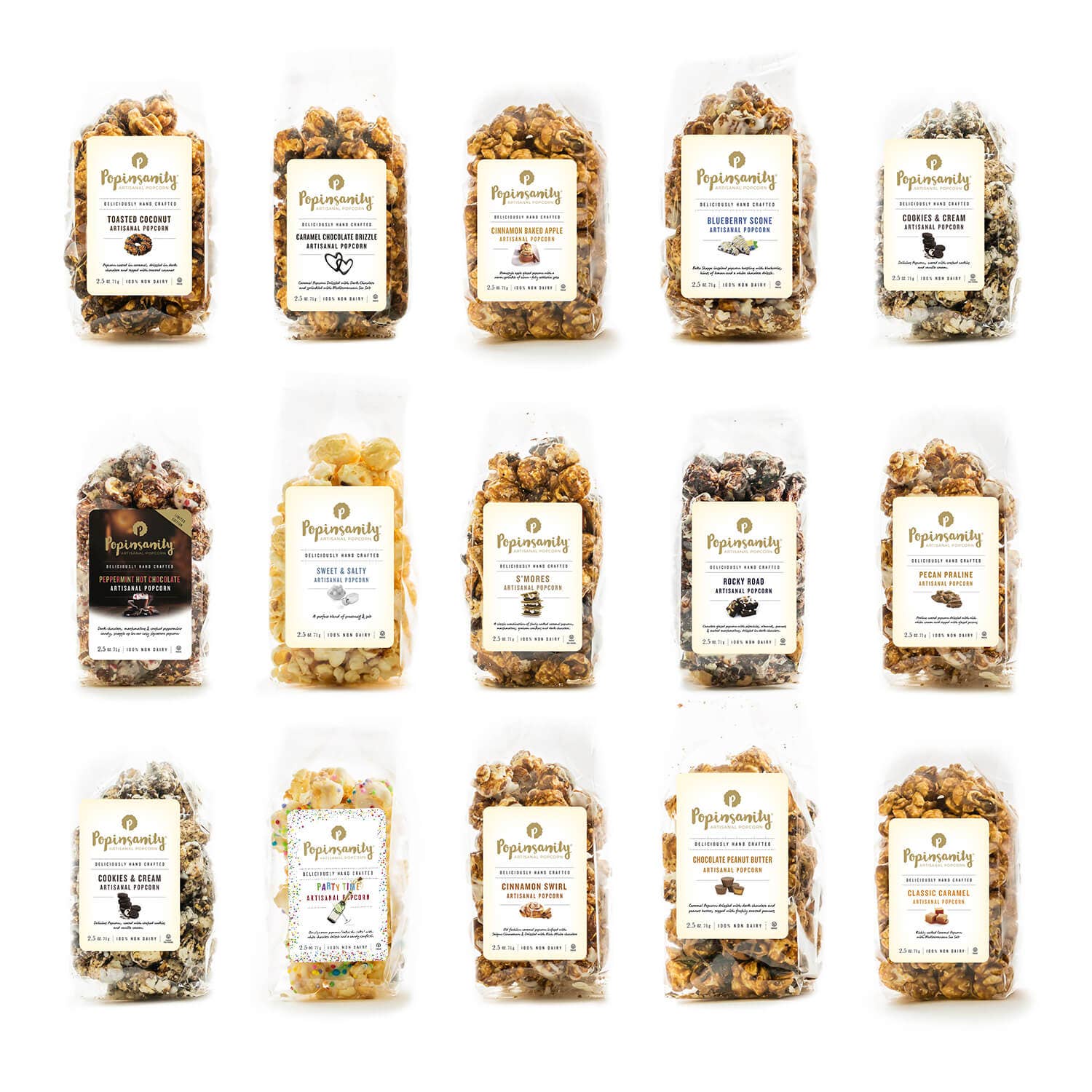 Gourmet Popcorn Sampler - 10 Top Flavors x 10 Small Bags - Persnickety Shop