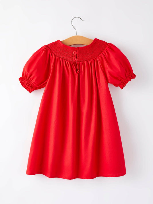 Smocked Red Bow Dress - Persnickety Shop