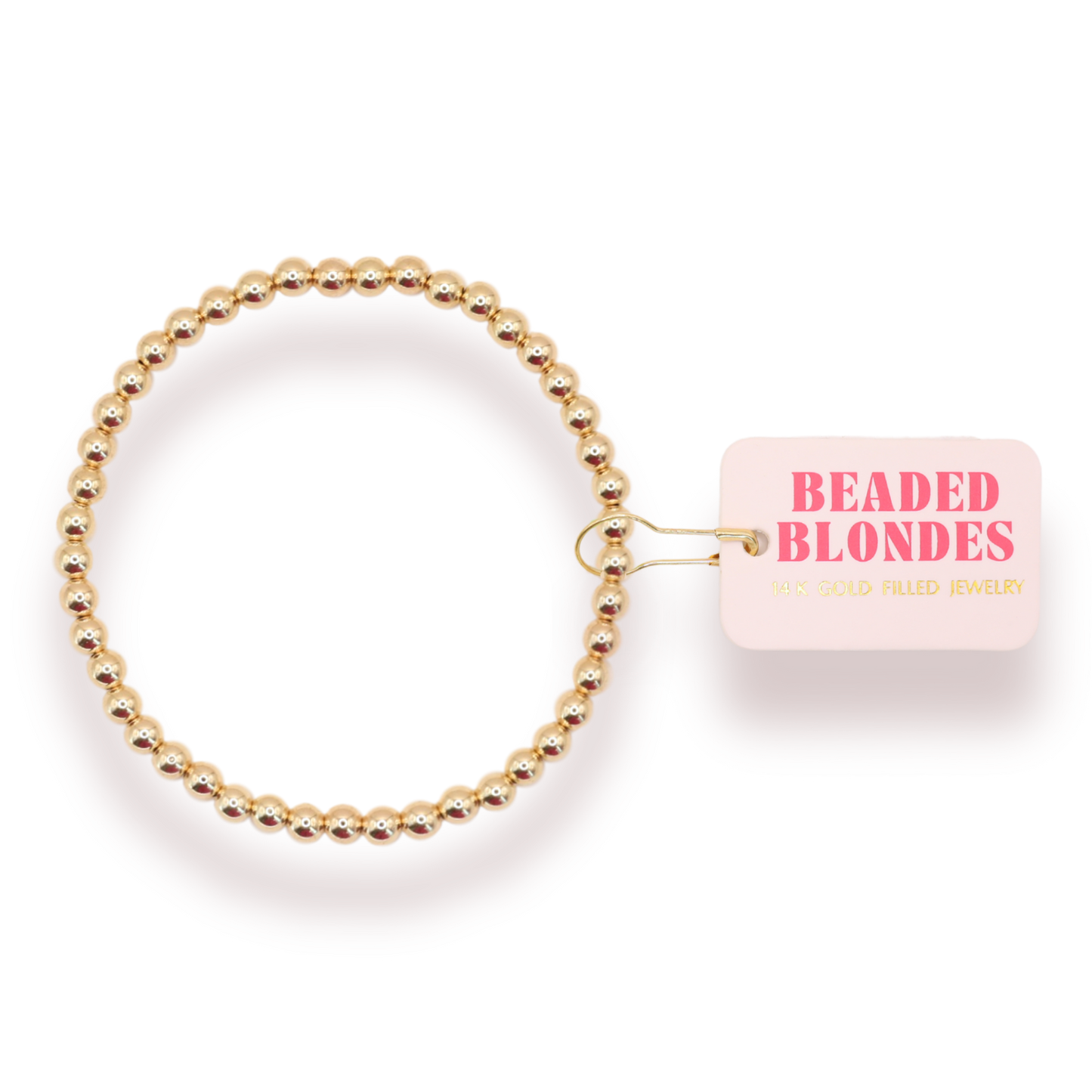 4MM Gold Beaded Bracelet: Standard 6.75 inch
