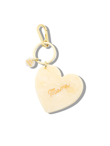 Hand-Painted Mama Heart Acetate Bag Charm + Keychain | Eco-Friendly: Baby Blue