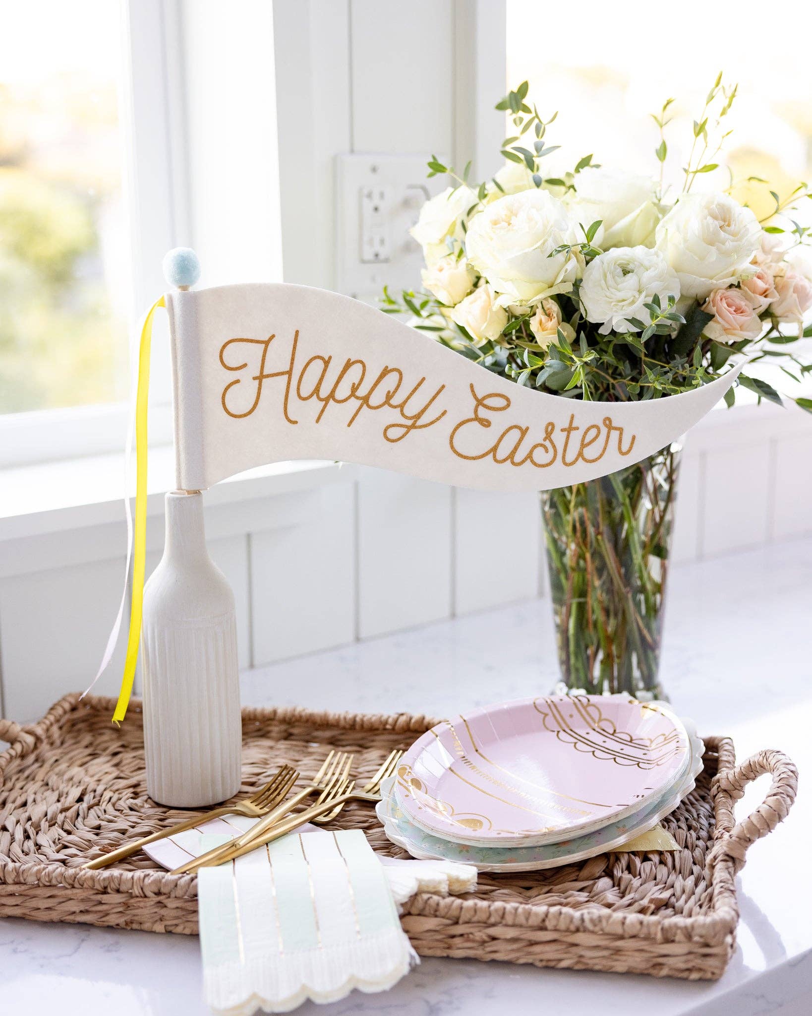 EPS1115 - Happy Easter Felt Pennant - Persnickety Shop