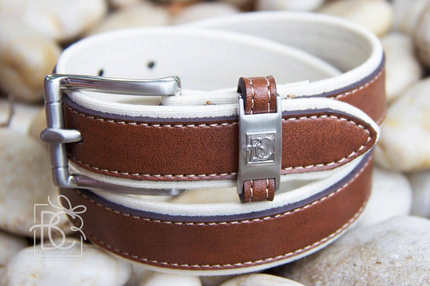 DOUBLE LEATHER BELT: Brown/Light Brown / 20" (3-4 Years) - Persnickety Shop
