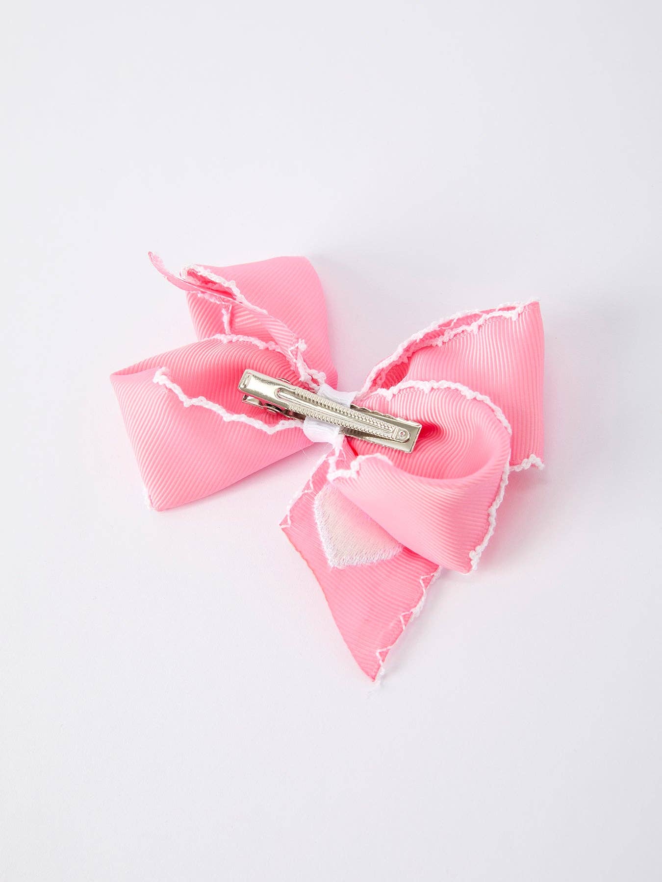 Heart Pink Bow Hair Clip - Persnickety Shop