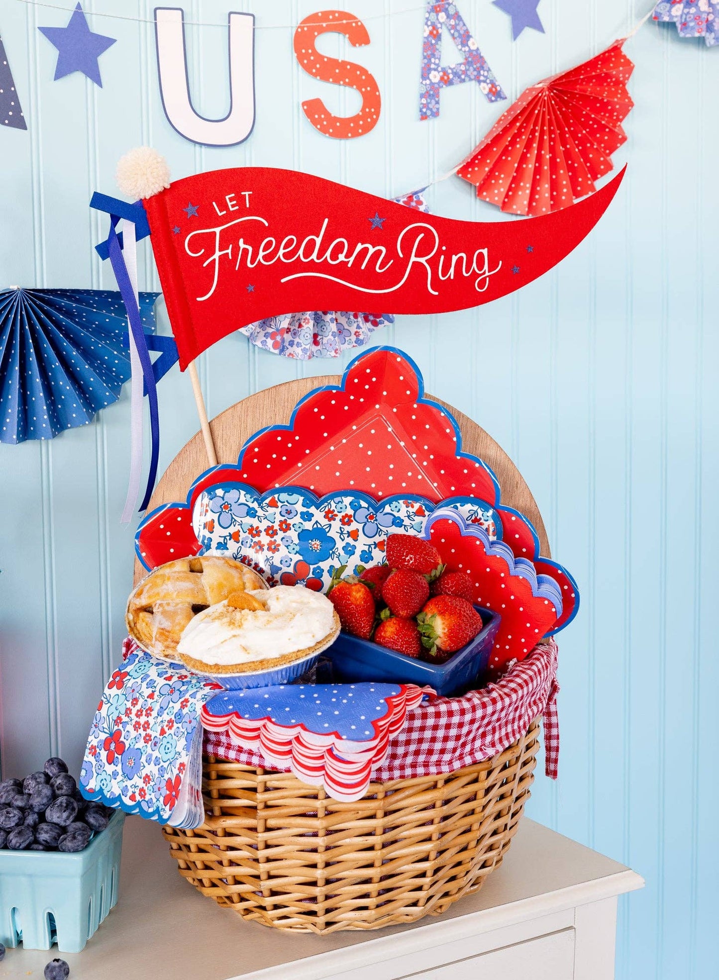SSP1115 - Let Freedom Ring Felt Pennant Banner - Persnickety Shop