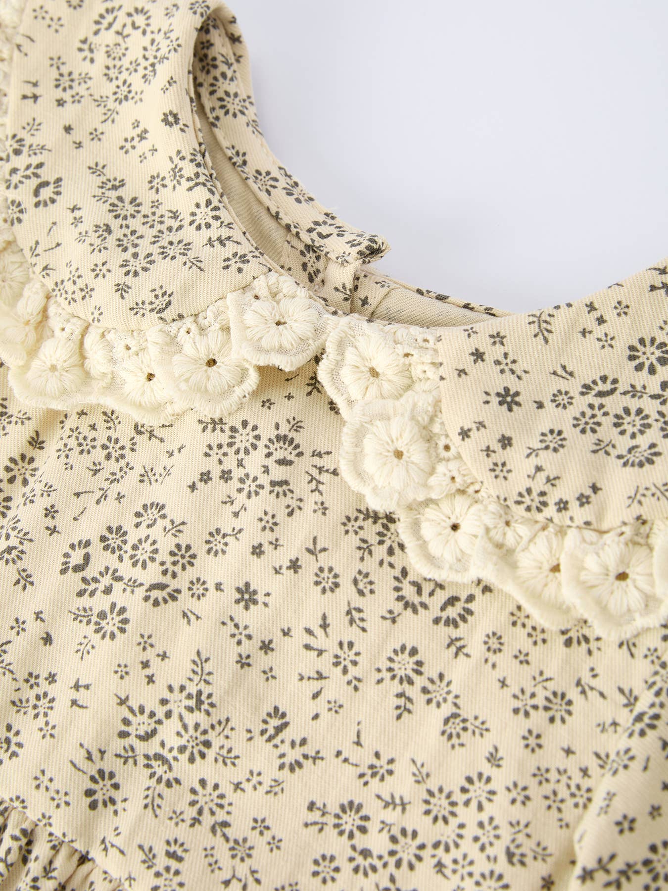 Apricot Lace Collar Baby Romper Girl's Floral Dress: 6M - Persnickety Shop