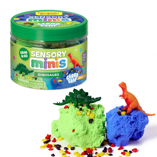 Sensory Mini Play Kit Jar with Cloud Clay: Dinosaur Theme