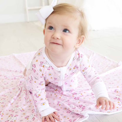 Silly Goose Convertible Zip Romper | Pink: 6-12 months - Persnickety Shop