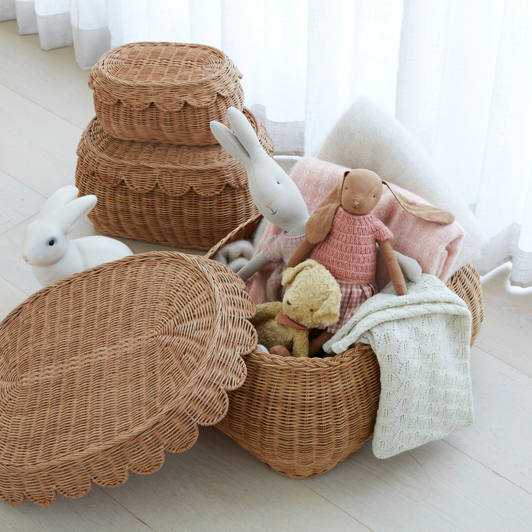 FAUNA TRIO RATTAN BASKET SET MOCCA