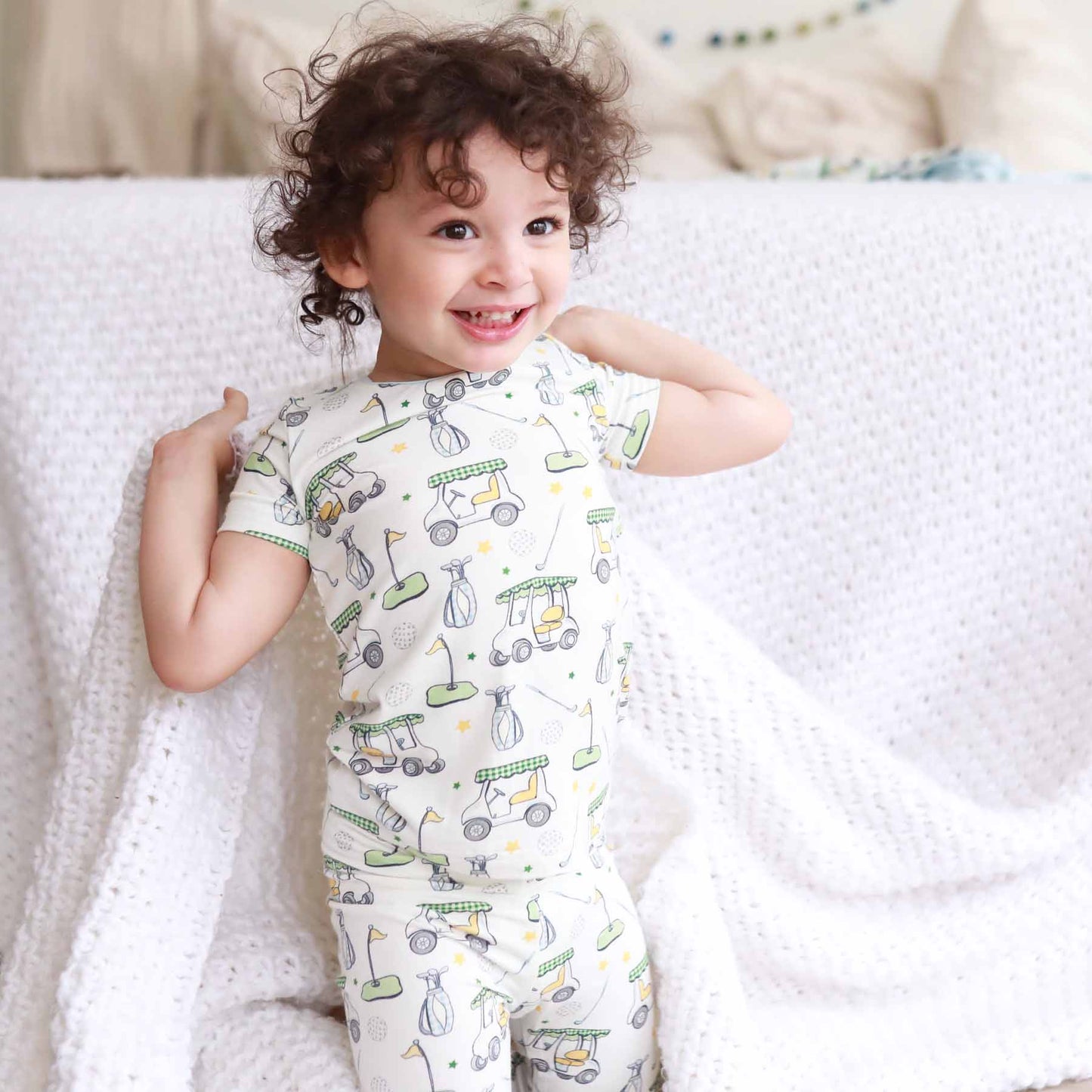 Country Club Cuties Two Piece Pajama Set | Blue: 12-18 months - Persnickety Shop