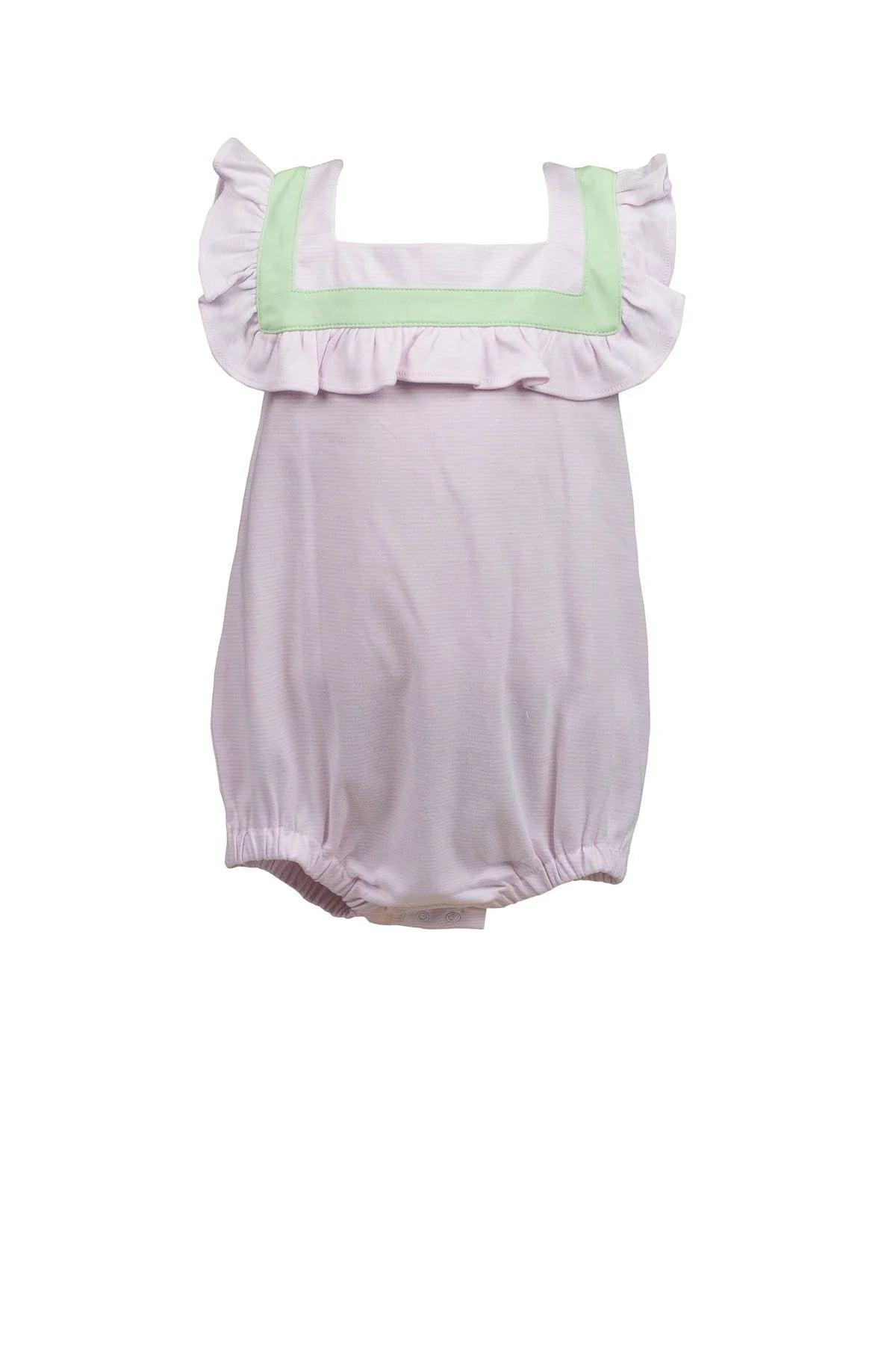 The Proper Peony | Pink with Green Stripe Girl Bubble - Persnickety Shop