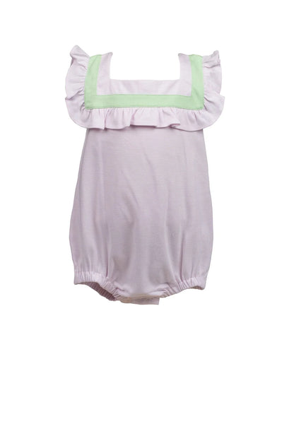 The Proper Peony | Pink with Green Stripe Girl Bubble - Persnickety Shop