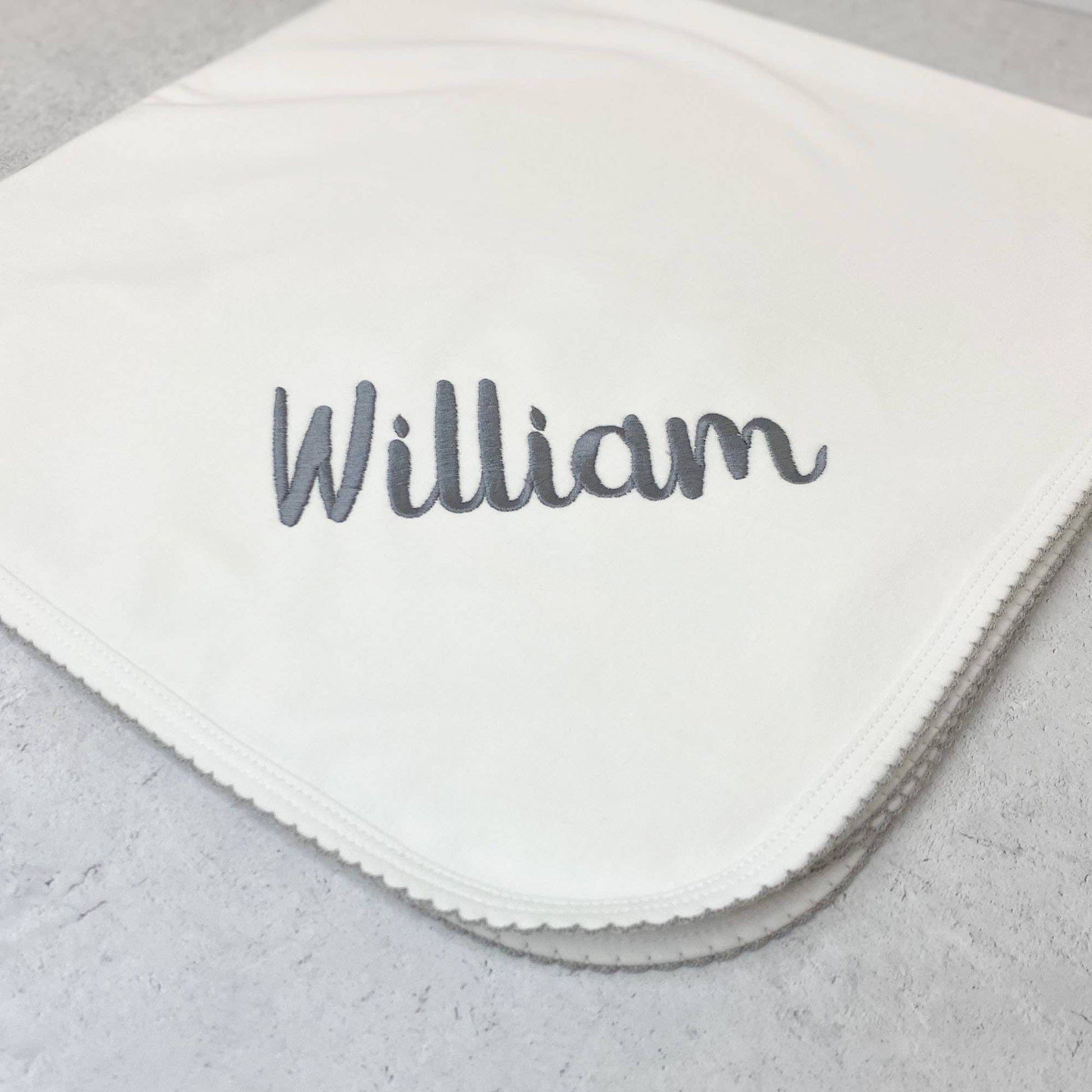 Marcela Pima Cotton Baby Blanket: White w/Pink - Persnickety Shop