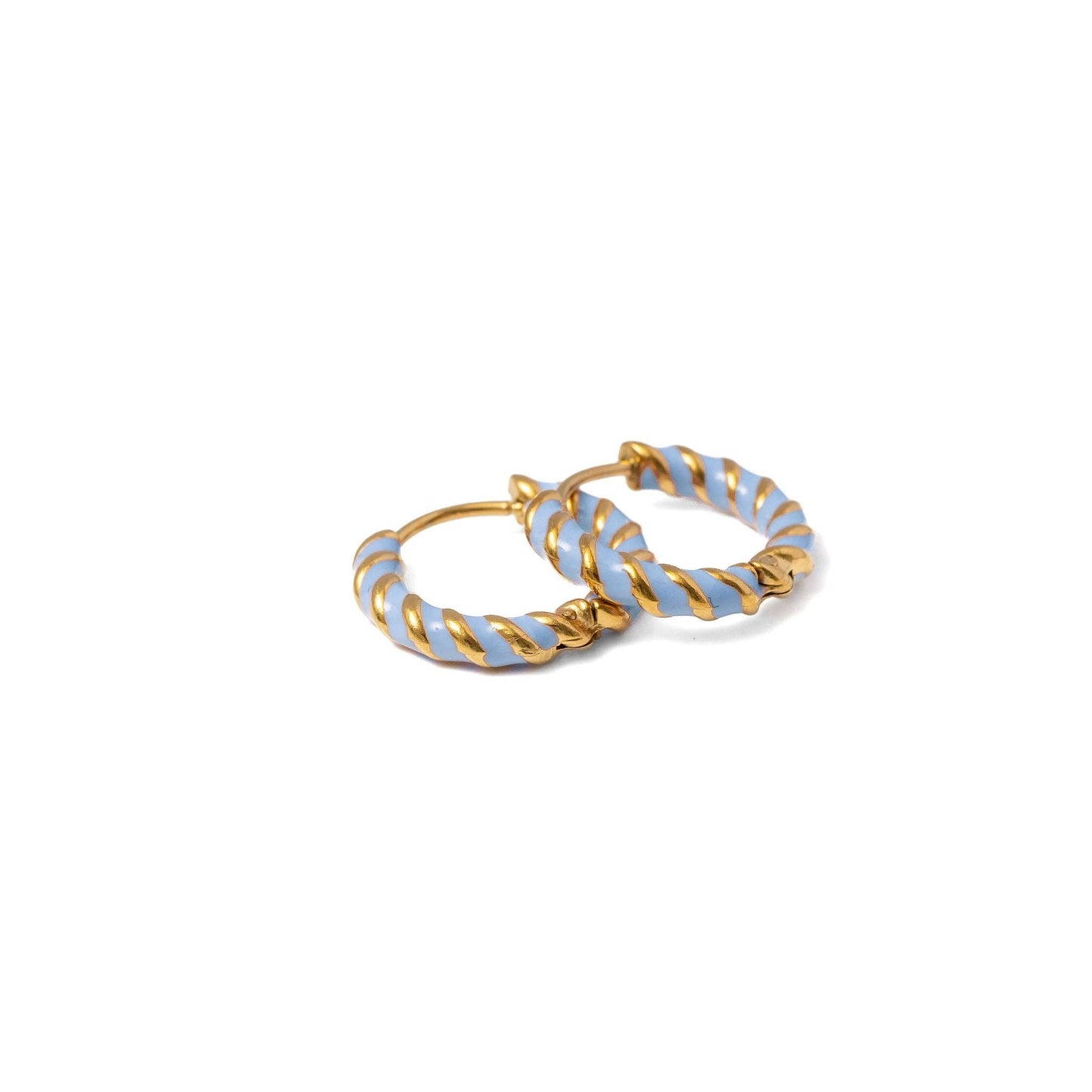 Braided Hoop Earrings - Hypoallergenic, Girl Gift: Blue / Pair