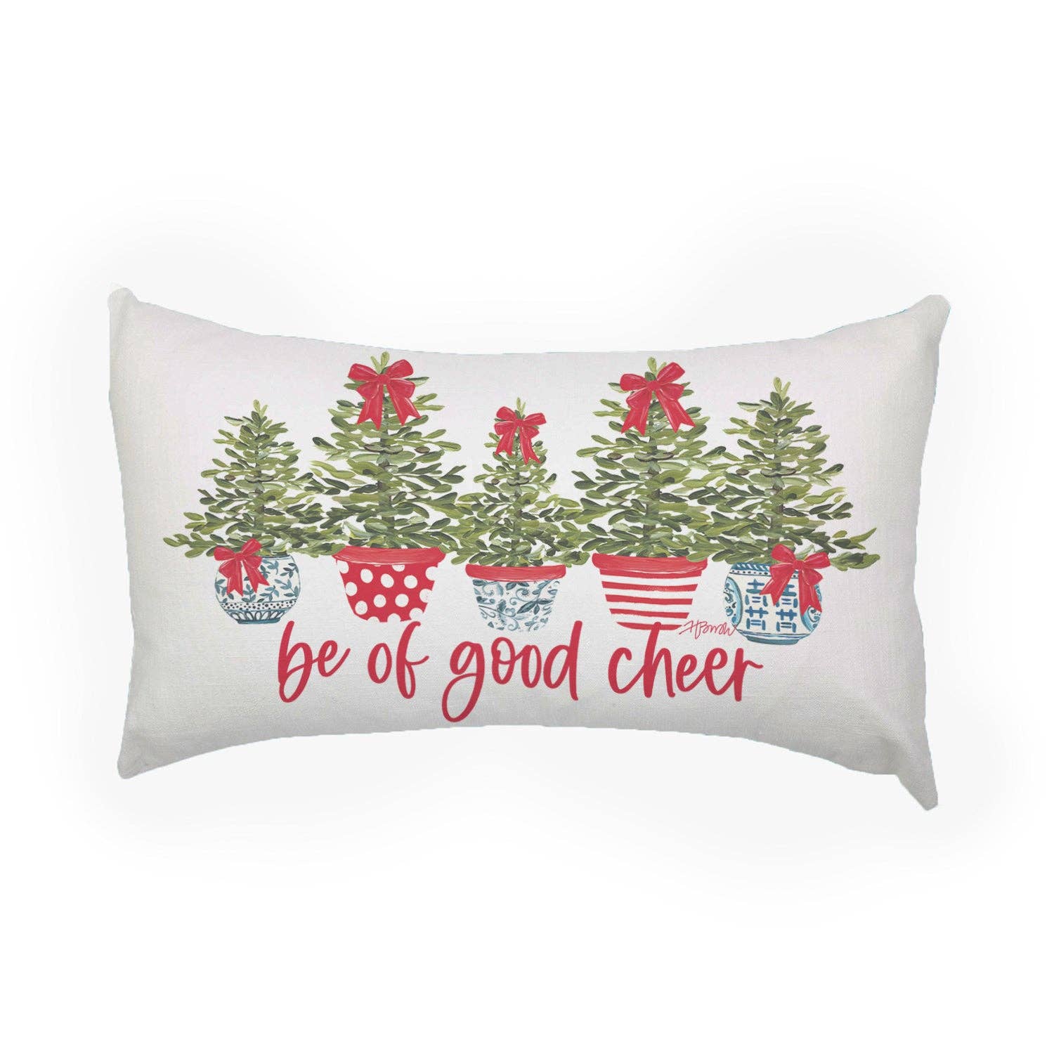 Christmas "Be of Good Cheer" Pillow: 14"x24" / Pillow - Persnickety Shop