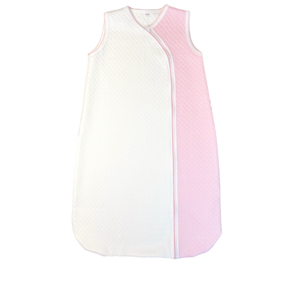 Marcela Pima Cotton Sleep Sack w/ Zipper: White with Blue / 0-6 Months - Persnickety Shop