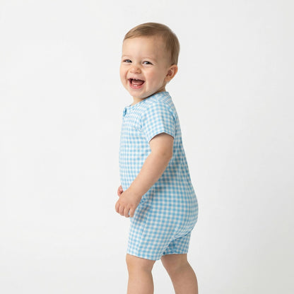 Harbor Gingham Short Sleeve & Shorts Bamboo Sleeper