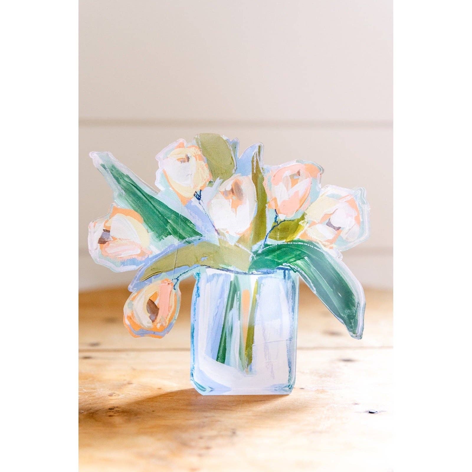 White Tulips Acrylic Bloom Block BITTY: Bitty Block - Persnickety Shop