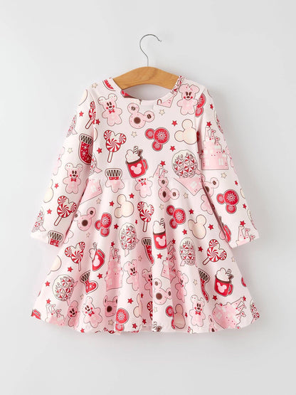 Christmas Sweet Holiday Cheer: Gingerbread and Candy Dress for Toddlers Girls: 2 - Persnickety Shop