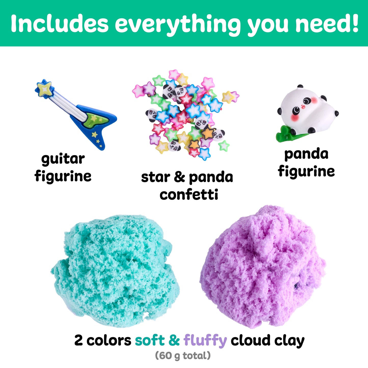 Sensory Mini Play Kit Jar with Cloud Clay: Panda Theme