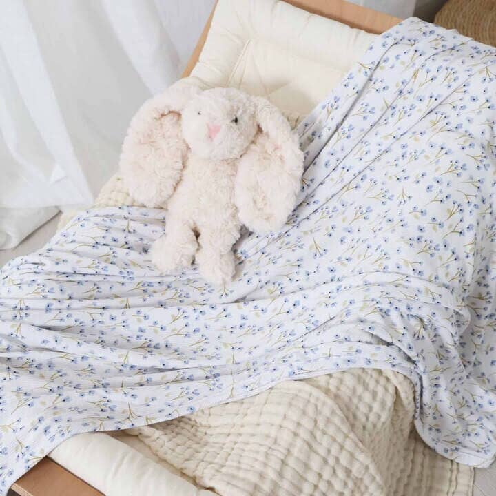 All Bamboo Waffle Swaddle Blankets: Eucalyptus - Persnickety Shop