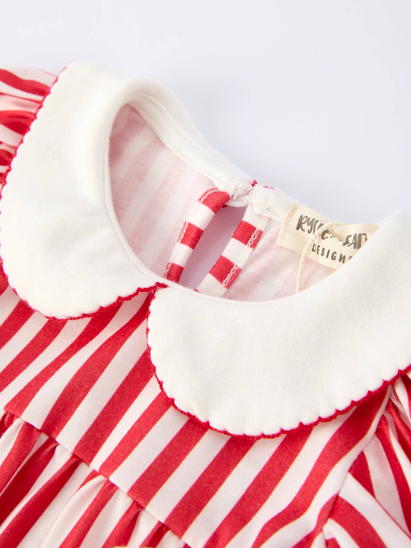 Valentine's Red Stripe Heart Bubble Romper for Baby Girls: 3M - Persnickety Shop