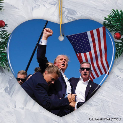 Donald Trump Failed Attempt 2024 Support Ornament: Heart - Persnickety Shop