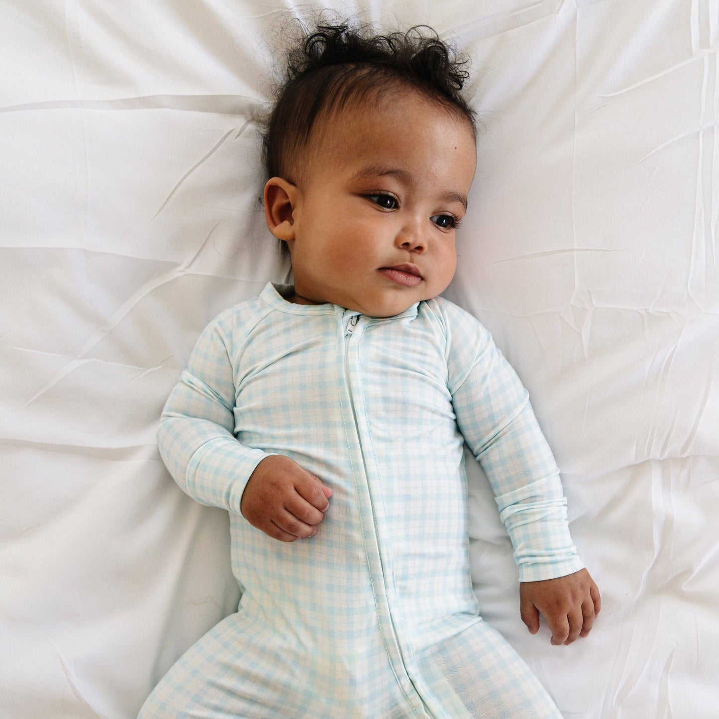 Coastal Check Bamboo Sleeper: 6-12M - Persnickety Shop