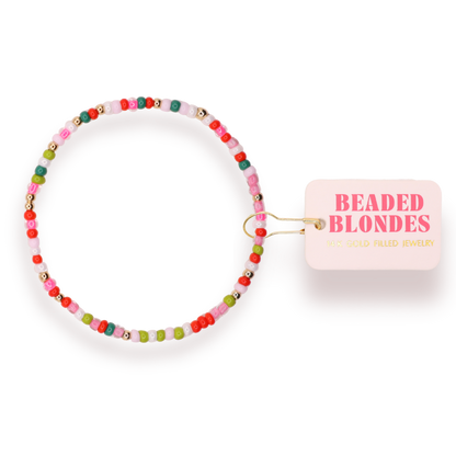 Candy Cane Lane Sprinkle Bracelet: Standard 6.75 inch