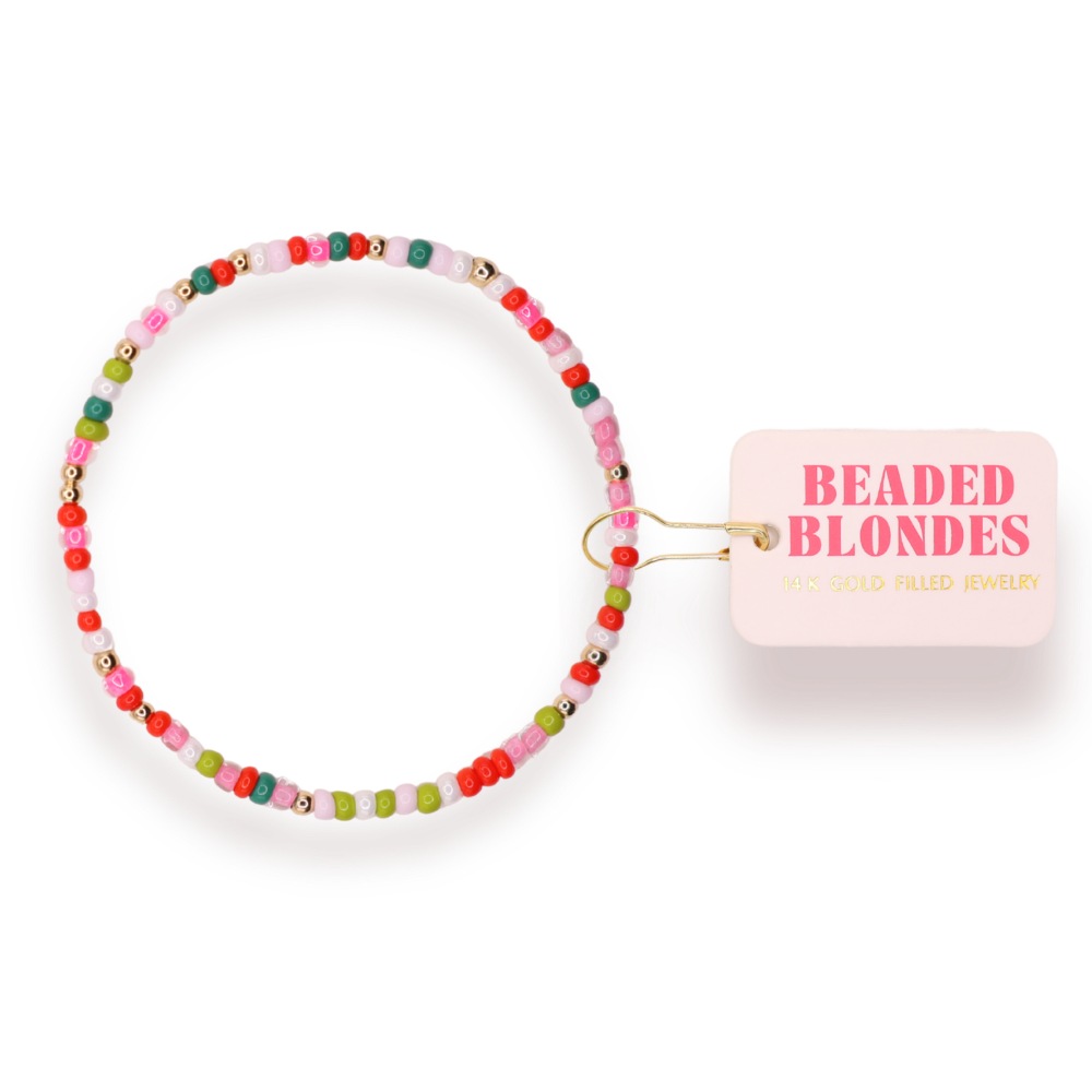 Candy Cane Lane Sprinkle Bracelet: Petite 6.25 inch