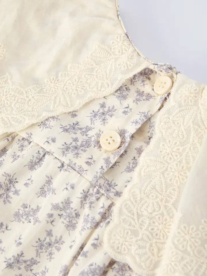 Spring Fall Purple Floral Long-Sleeved Romper: 24M - Persnickety Shop